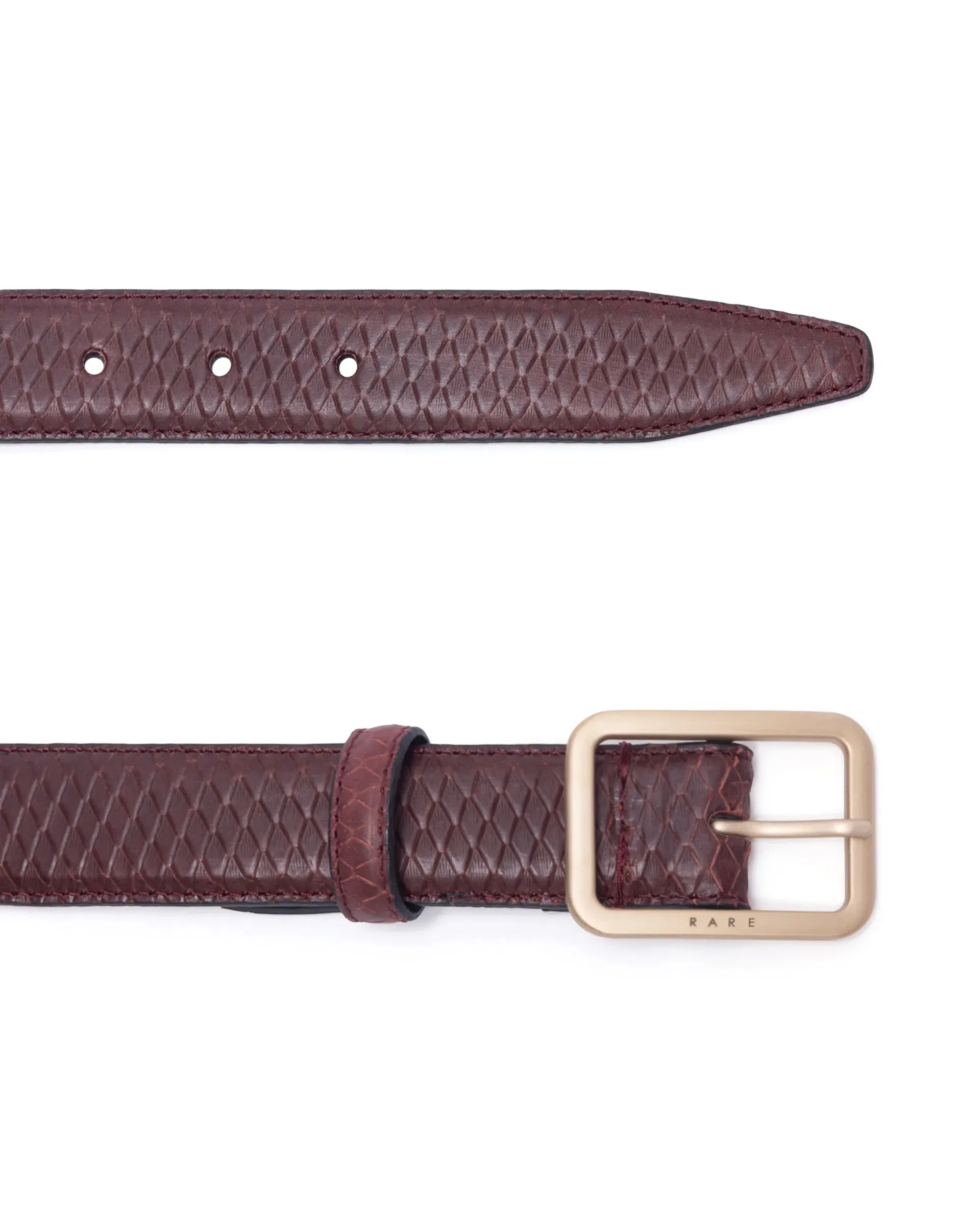 Rare Rabbit Men's Dudly Cherry Non Reversible Belt