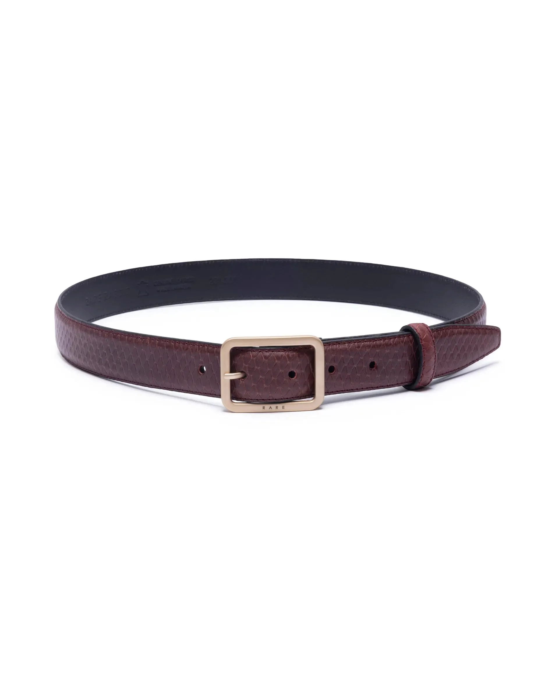 Rare Rabbit Men's Dudly Cherry Non Reversible Belt