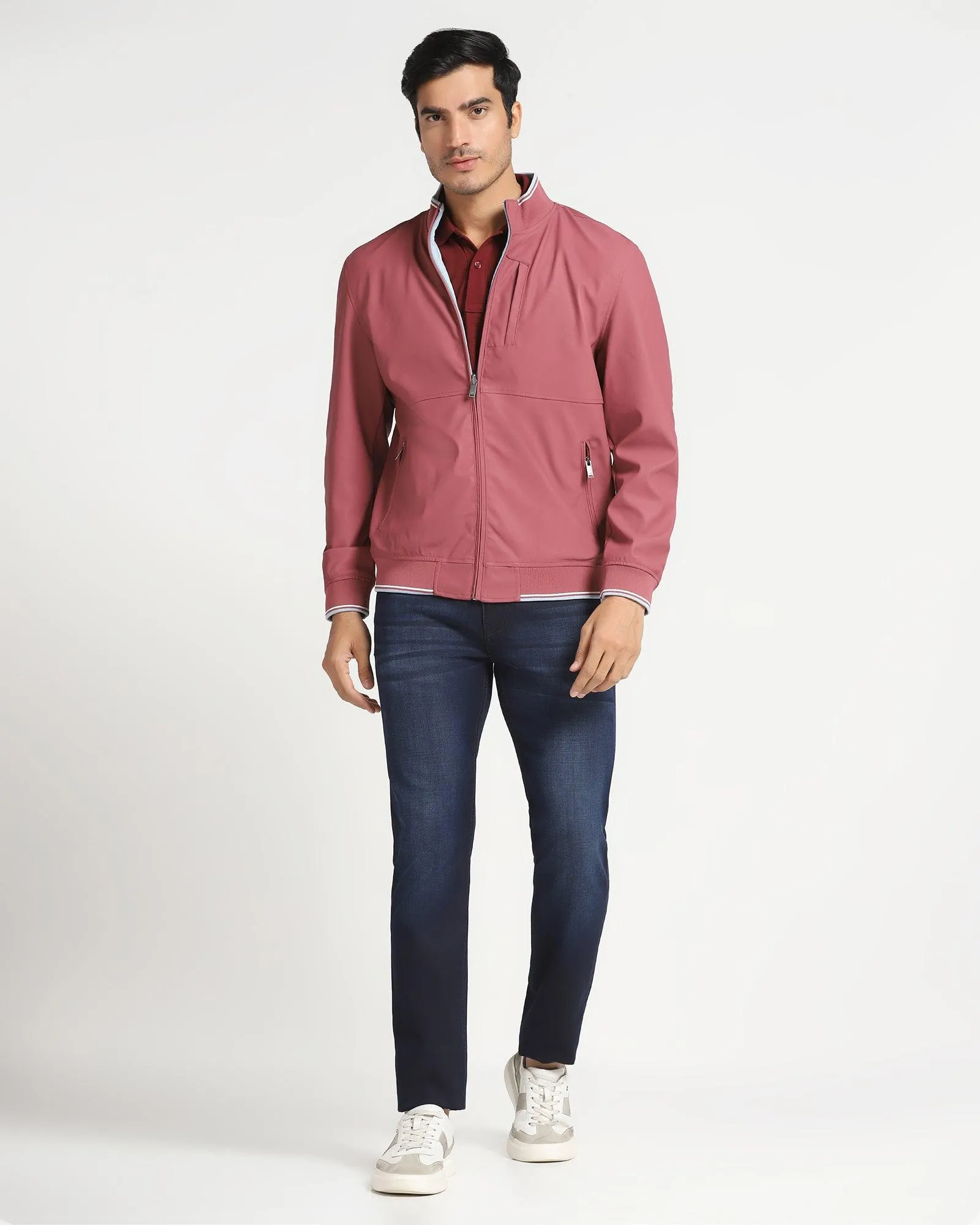 Reversible Wine Solid  Zipper Jacket - Kevin