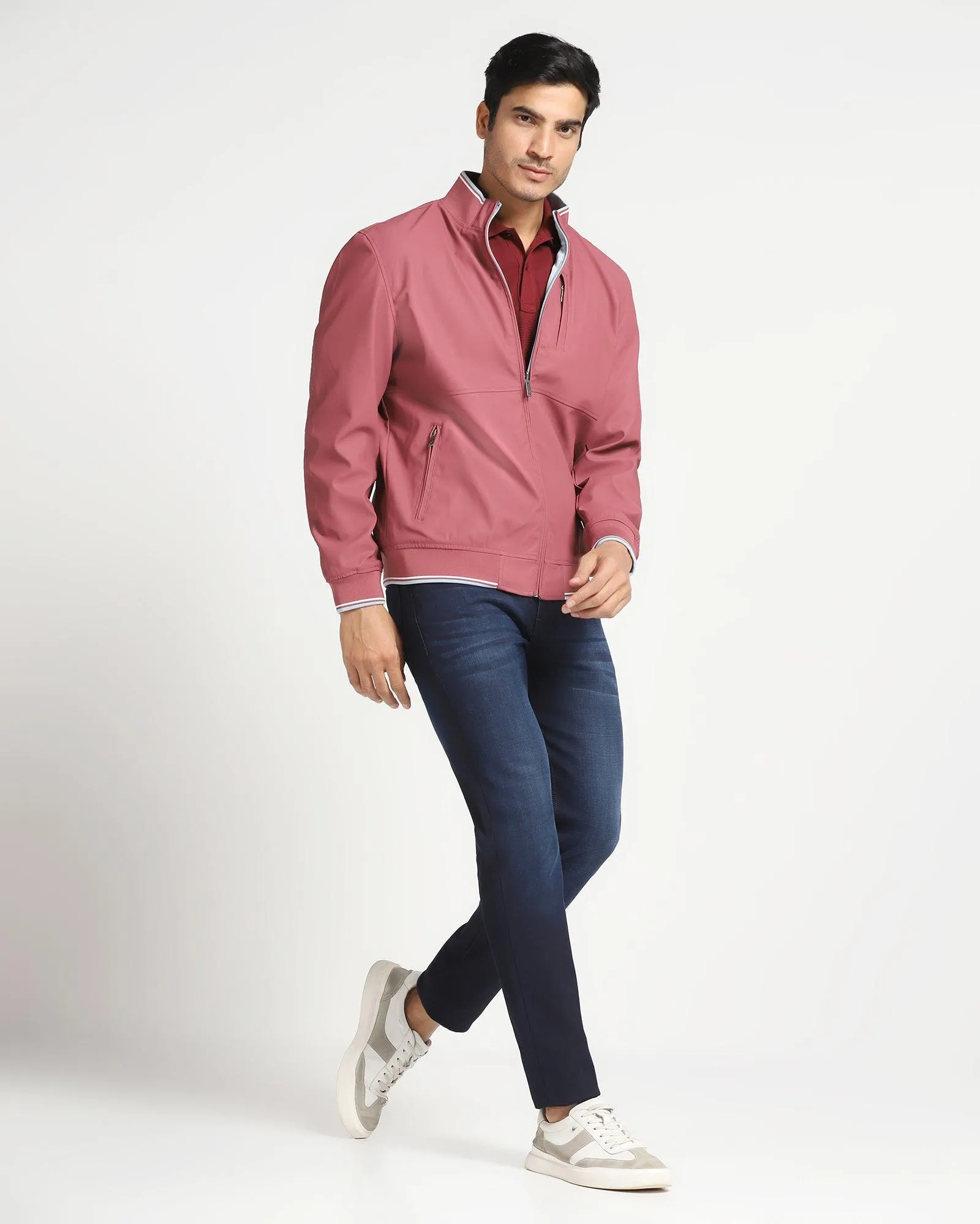 Reversible Wine Solid  Zipper Jacket - Kevin