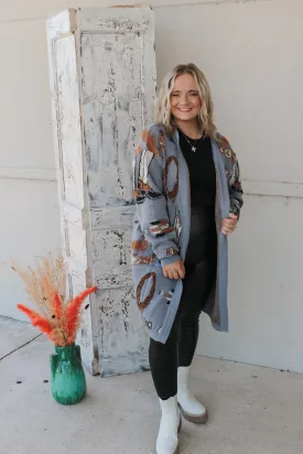 Rowdy Up Western Grey Knit Cardigan