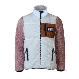 Sherpa Fleece Cycling Commuter Jacket - Off White Ash Rose