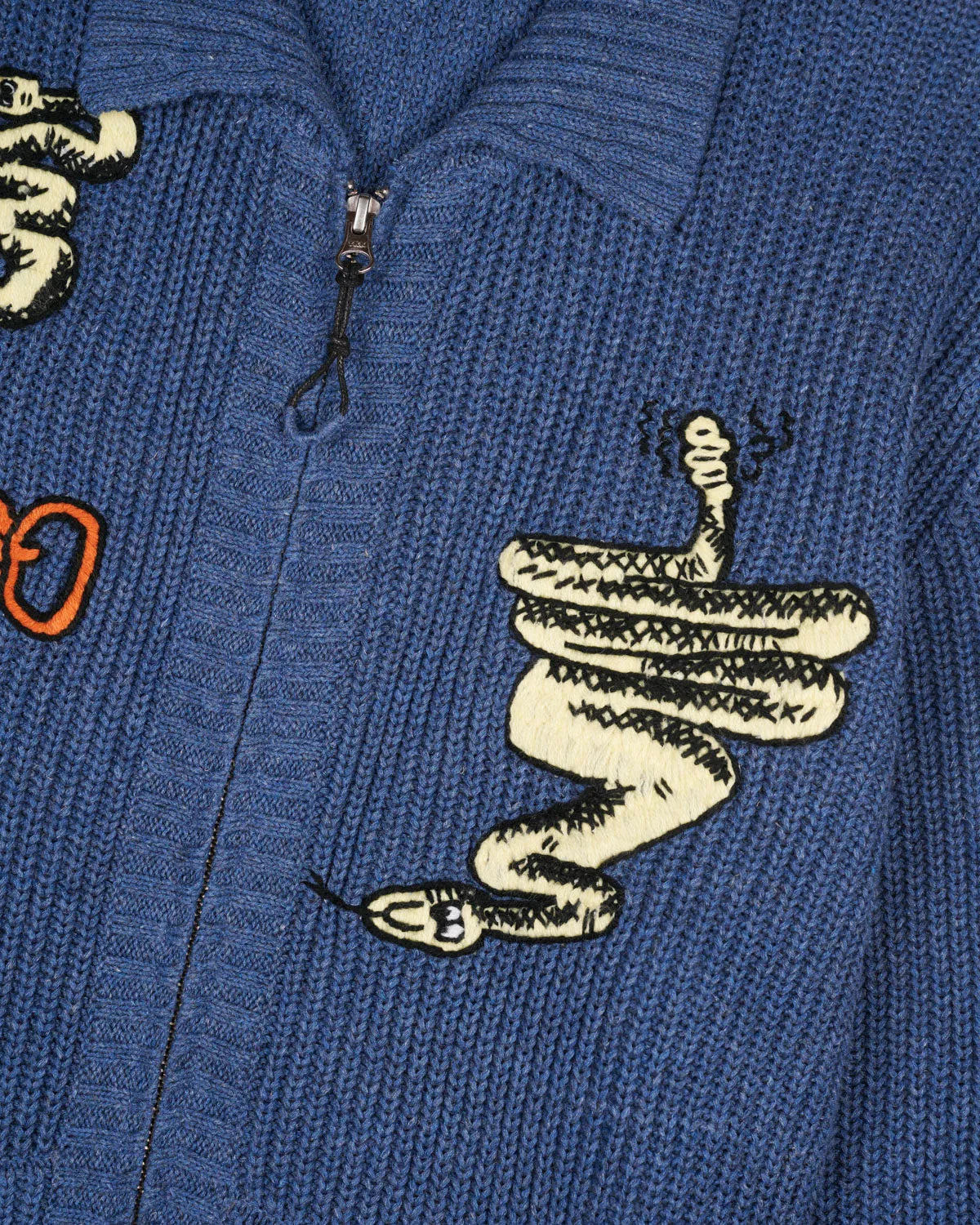 Snake Charmer Zip Up Cardigan - Blue