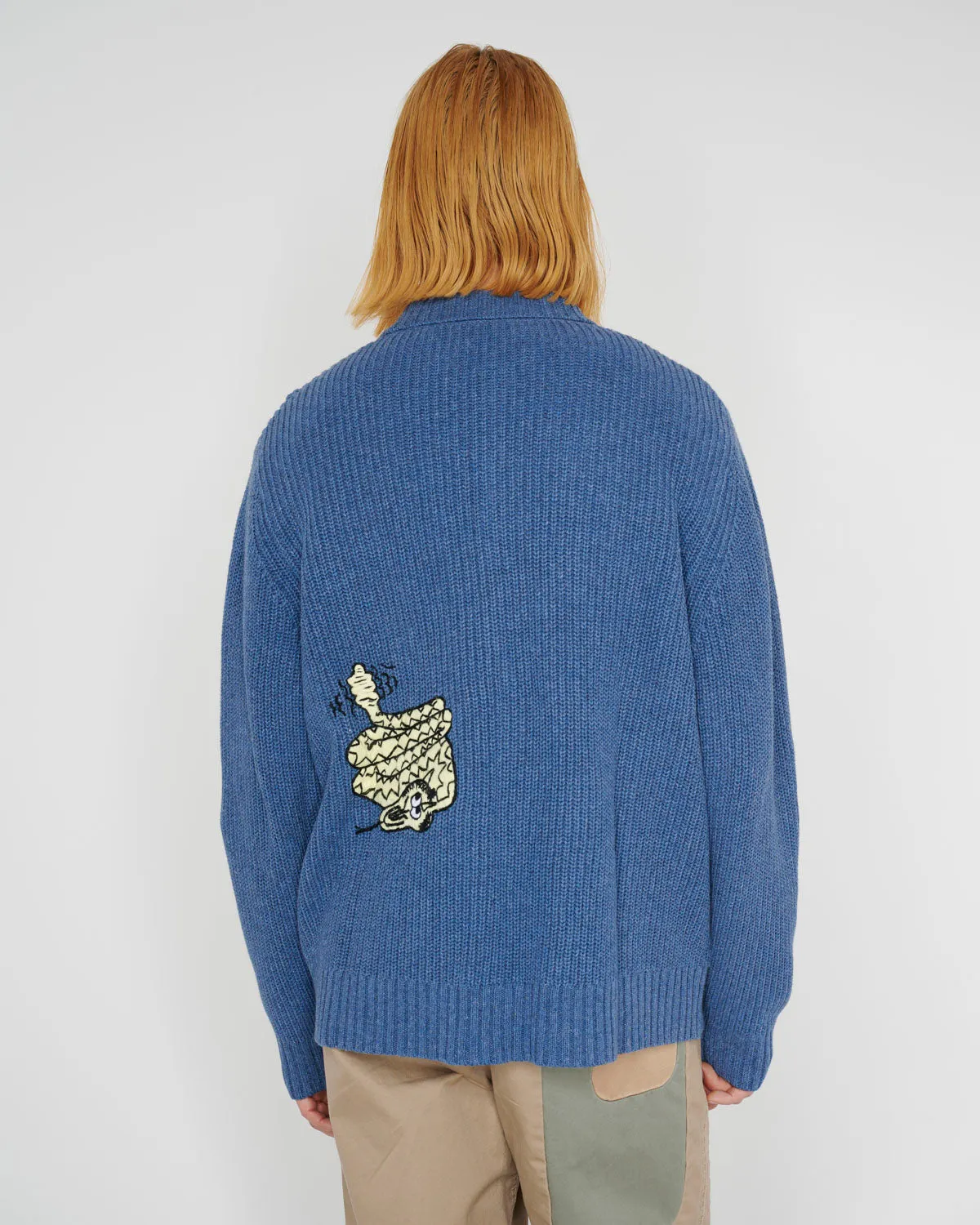 Snake Charmer Zip Up Cardigan - Blue