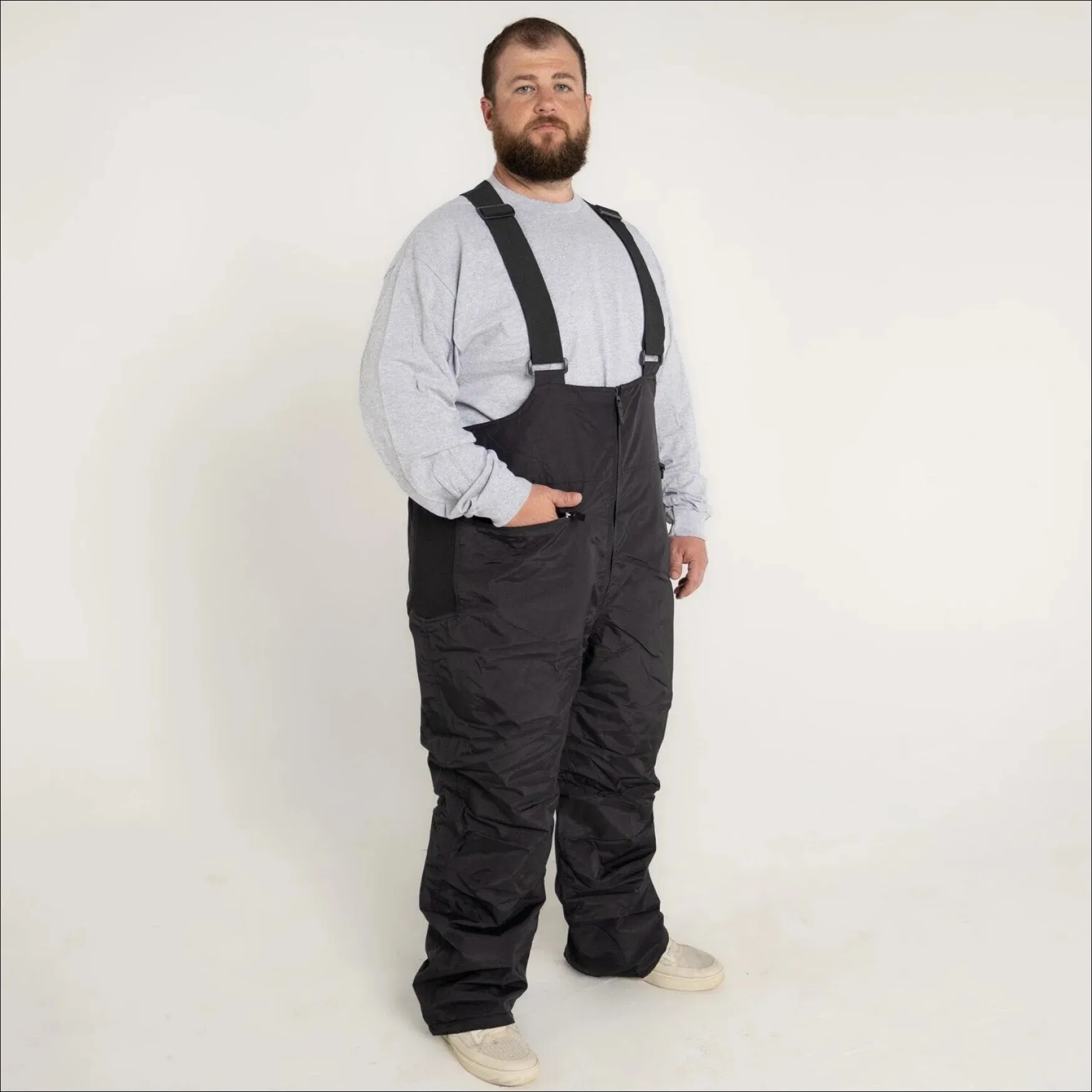 Snow Country Outerwear Mens S-XL Insulated Winter Ski Snow Bibs Suspender Pants Black