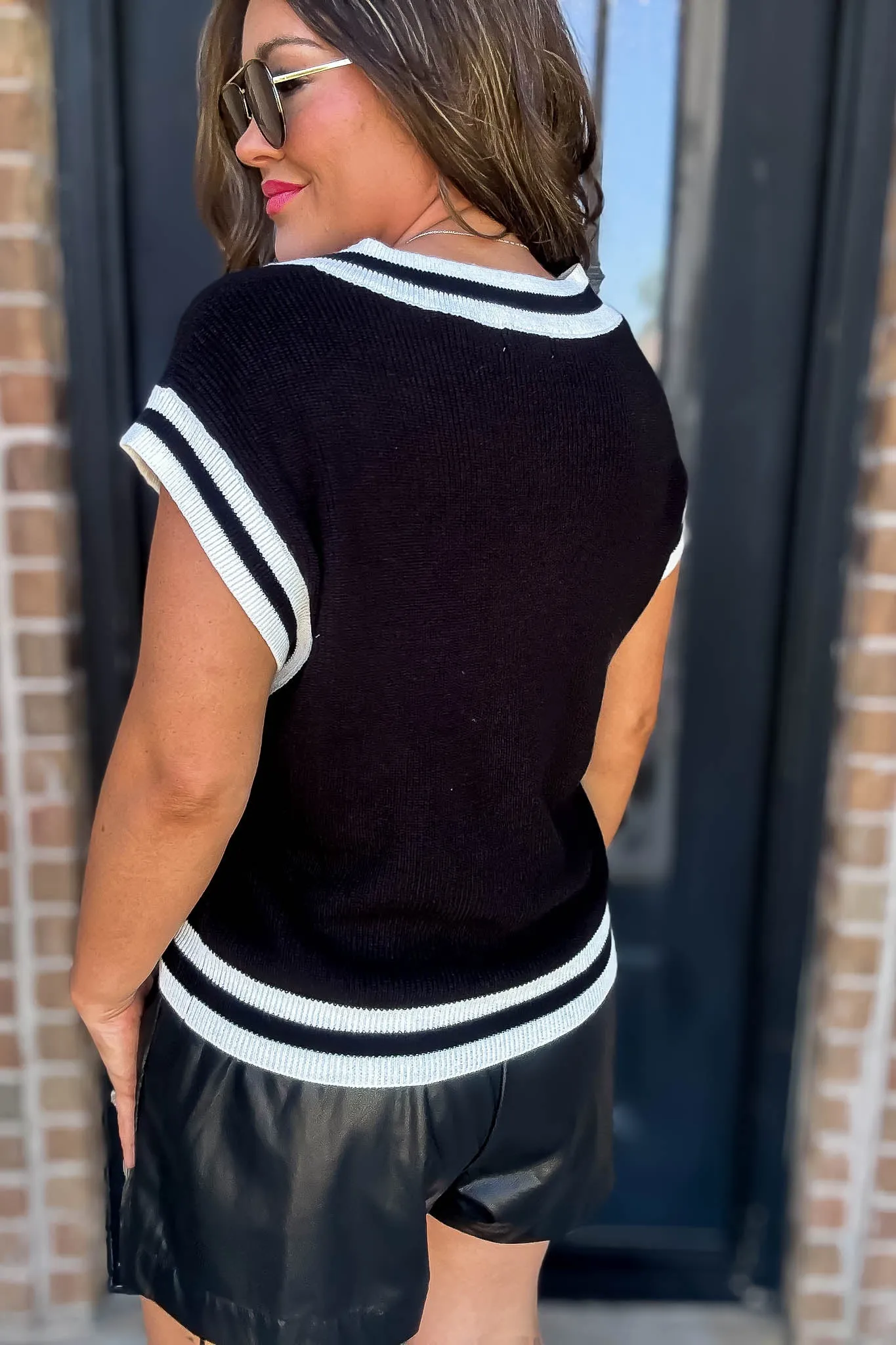 Striped Detail Sweater Vest