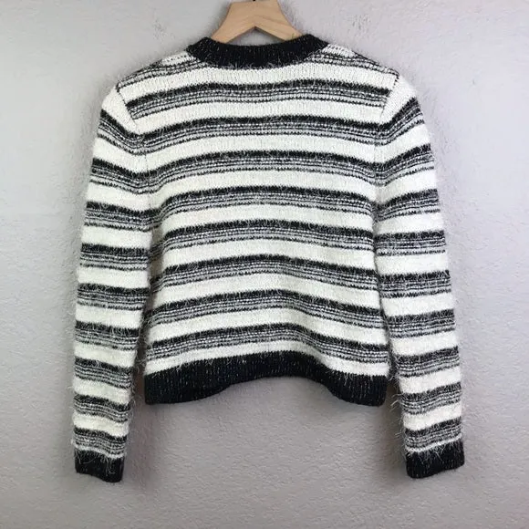 Striped Fuzzy Cardigan