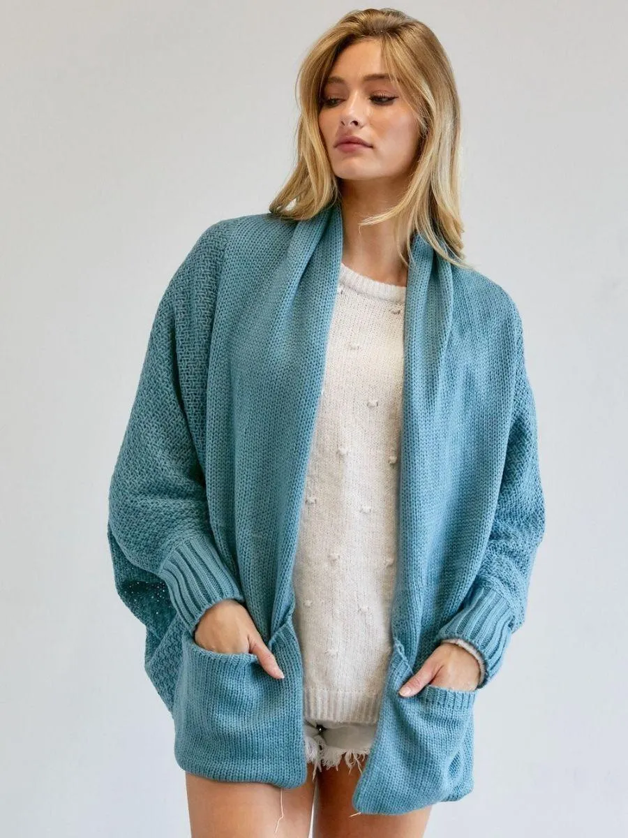 Take it Easy Slouch Dolman Long-Sleeve Cardigan