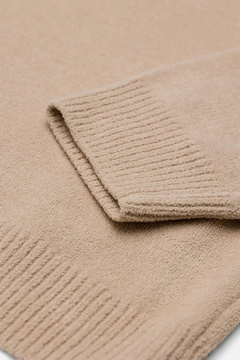 Textured Knit Crew (Beige)