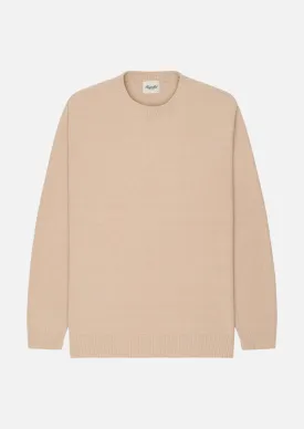 Textured Knit Crew (Beige)