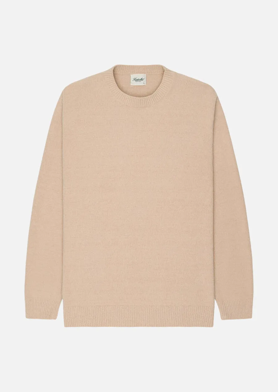 Textured Knit Crew (Beige)