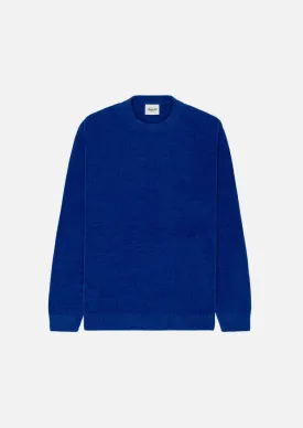 Textured Knit Crew (Blue)