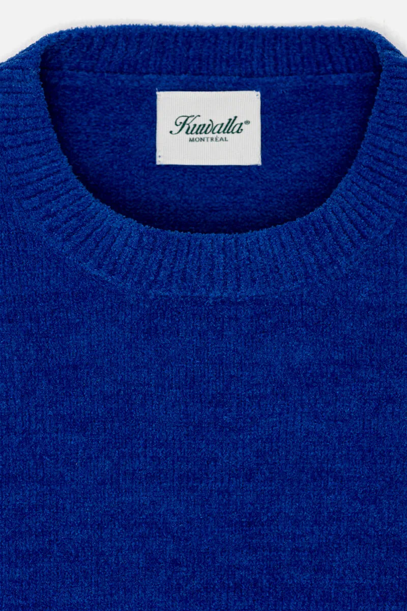 Textured Knit Crew (Blue)