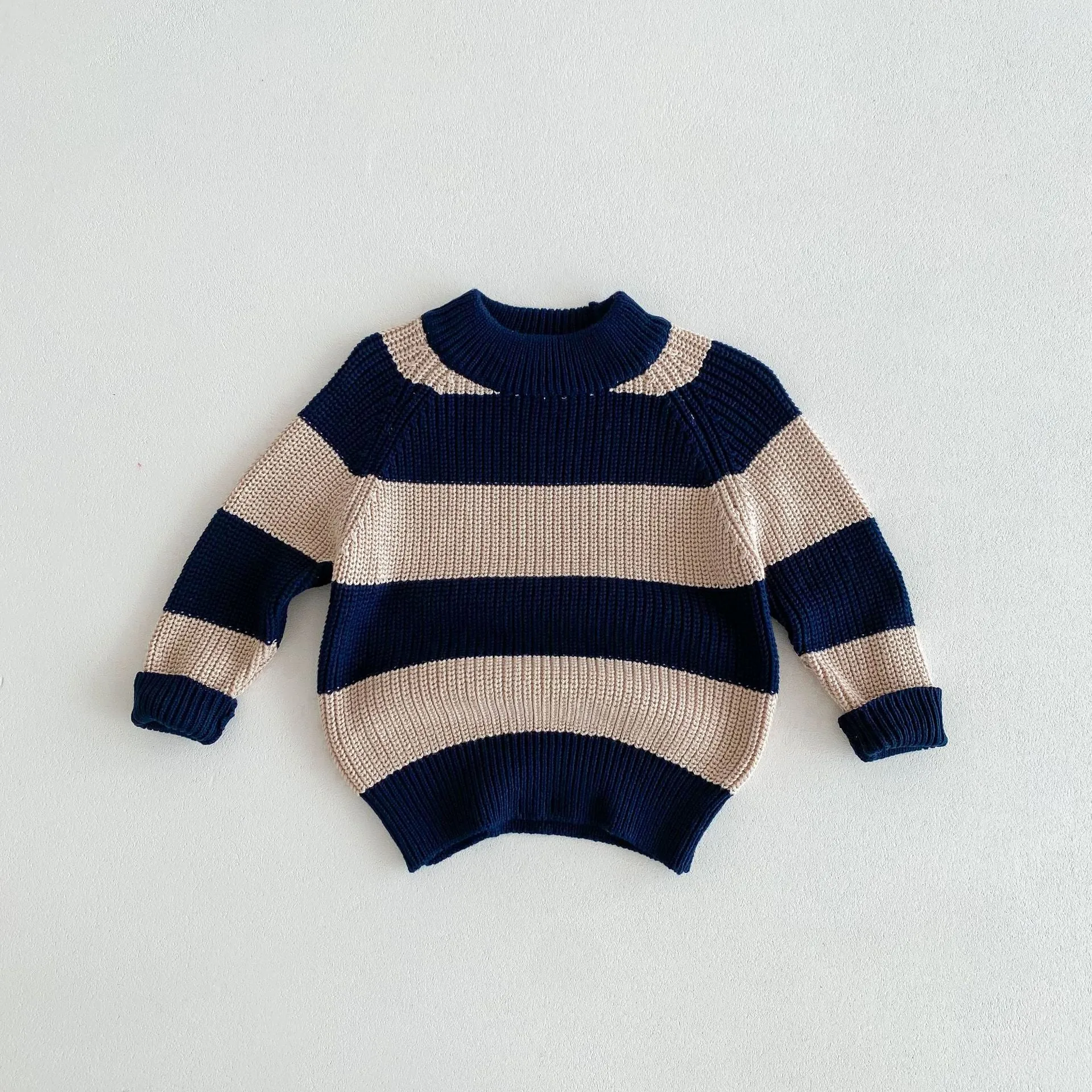 Toddler Baby Boy Girl Knit Sweater Color Block  Sweaters Kids Unisex