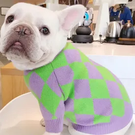 Trendy Plaid Dog Pet Sweater