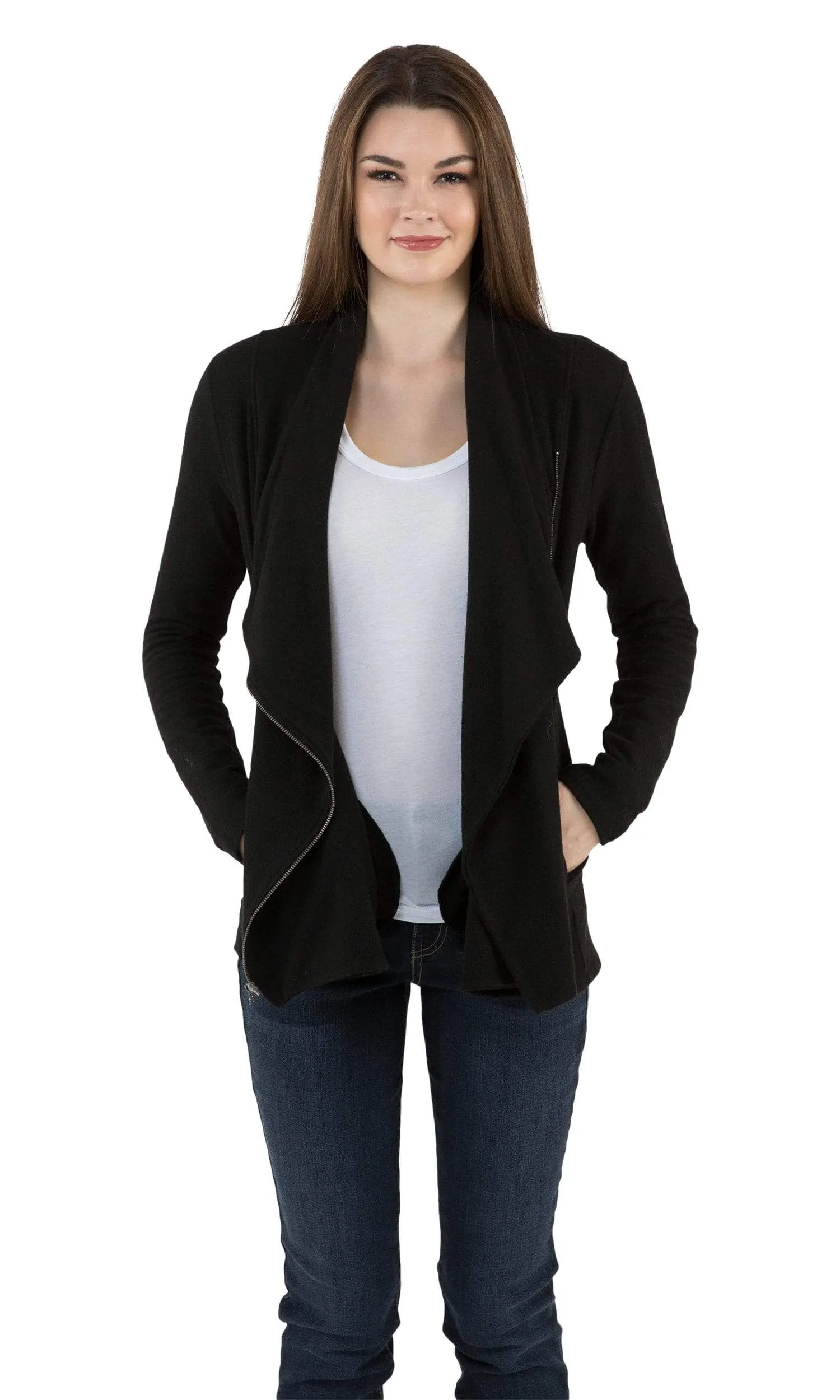 Velvet by Graham & Spencer Jesseray Cozy Jersey Zip-Up Cardigan