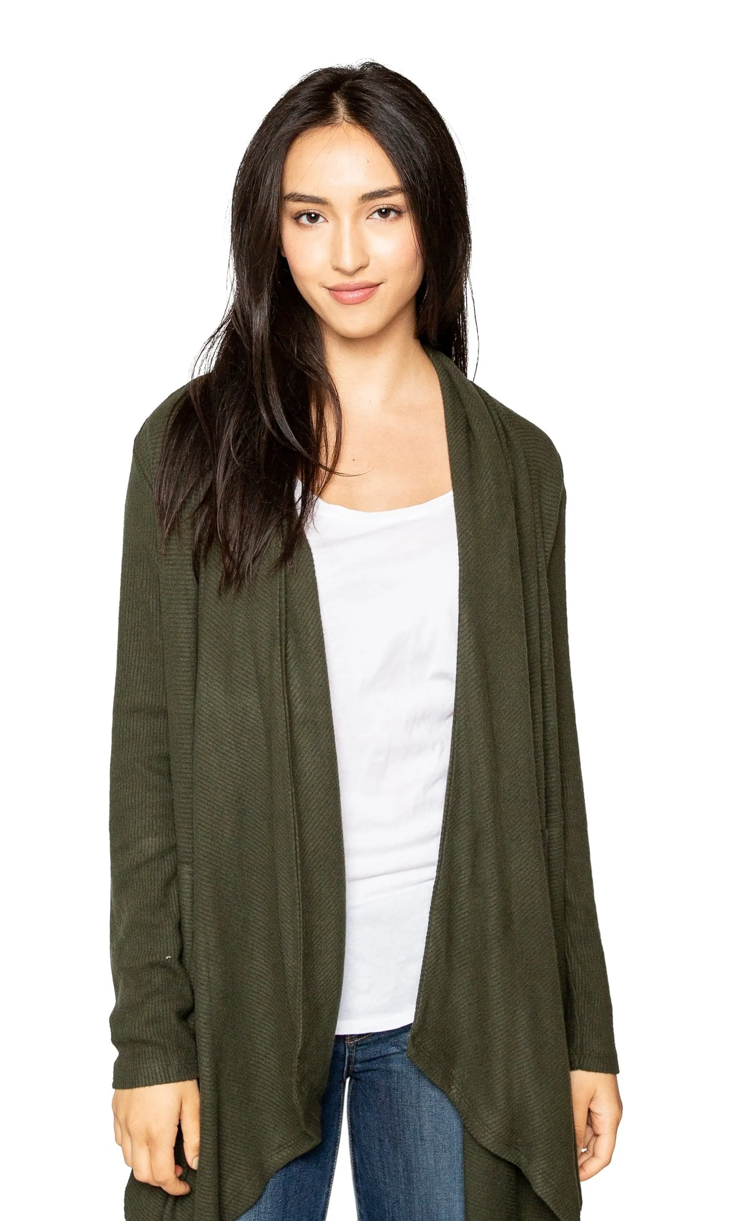 Velvet by Graham & Spencer Soraya Cozy Jersey Ribbed Cardigan