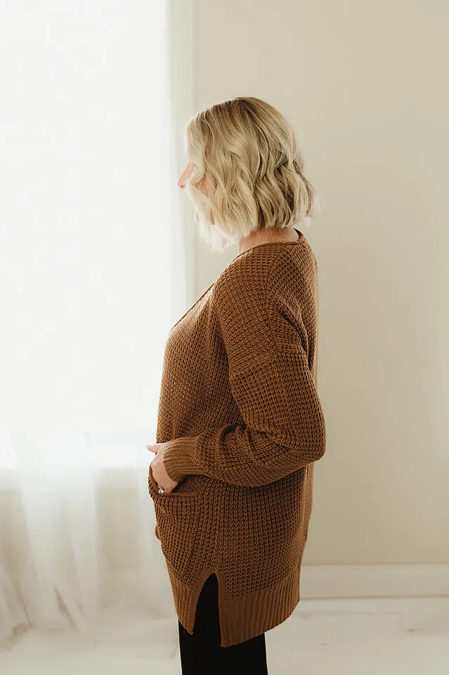 Waffle Open Cardigan