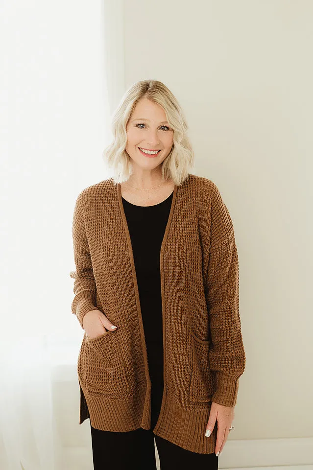 Waffle Open Cardigan